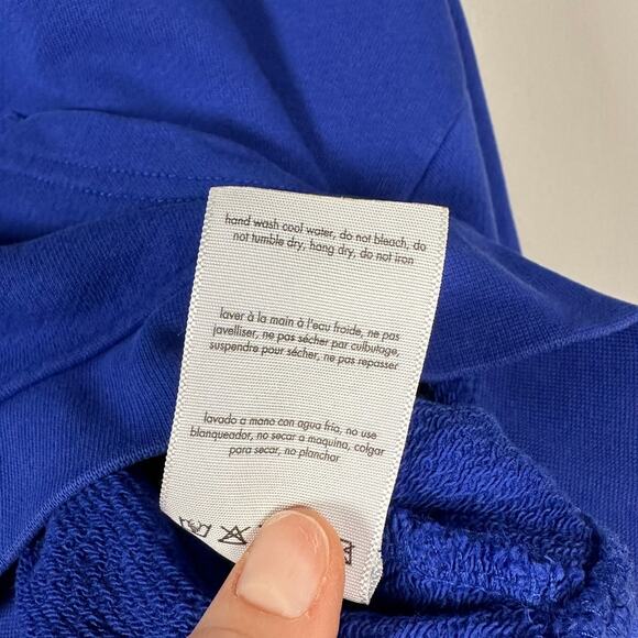 WeWoreWhat Blue Cropped Cotton Quarter Zip SweatShirt Women's Large - Picture 9 of 9